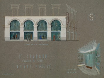Plan de la façade de la société Sigrand, avant projet de l'architecte Labadie (cote AD37 : 37J1266)