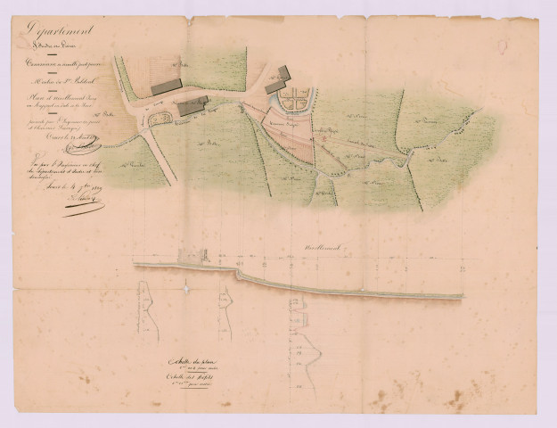 Plan et nivellement (21 août 1829)