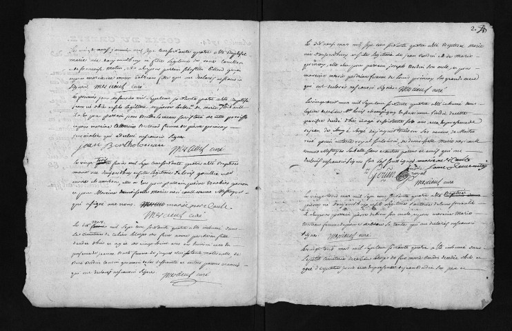 Collection du greffe. Baptêmes, mariages, sépultures, 1764