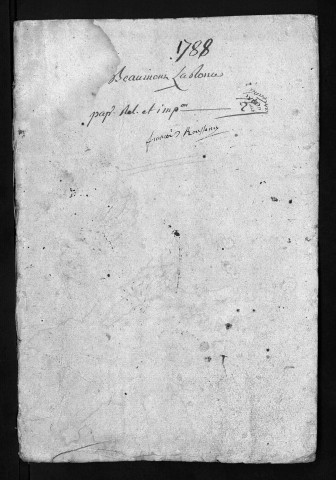 Collection du greffe. Baptêmes, mariages, sépultures, 1788