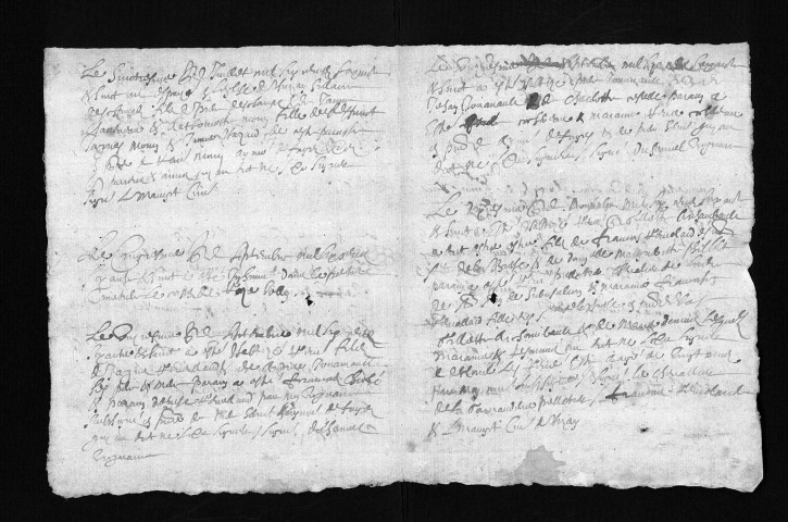 Collection du greffe. Baptêmes, mariages, sépultures, 1668 - Les années 1669-1675 sont lacunaires dans les deux collections