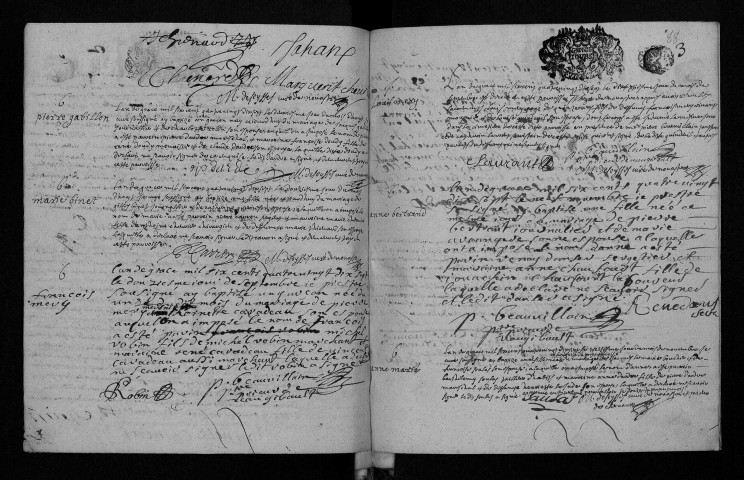 Collection communale. Baptêmes, mariages, sépultures, 1697-1698