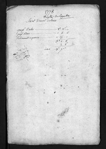 Baptêmes, mariages, sépultures, 1778