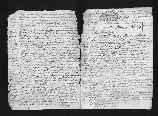 Collection communale. Baptêmes, mariages, sépultures, juillet 1689-1710