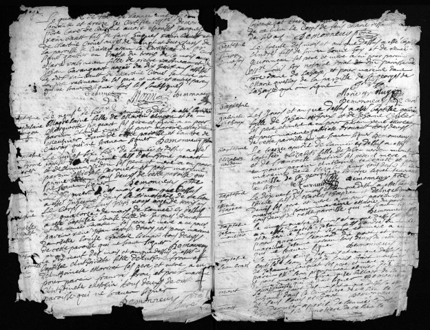 Collection du greffe. Baptêmes, mariages, sépultures, 1673 - Les années 1669-1672 sont lacunaires dans cette collection