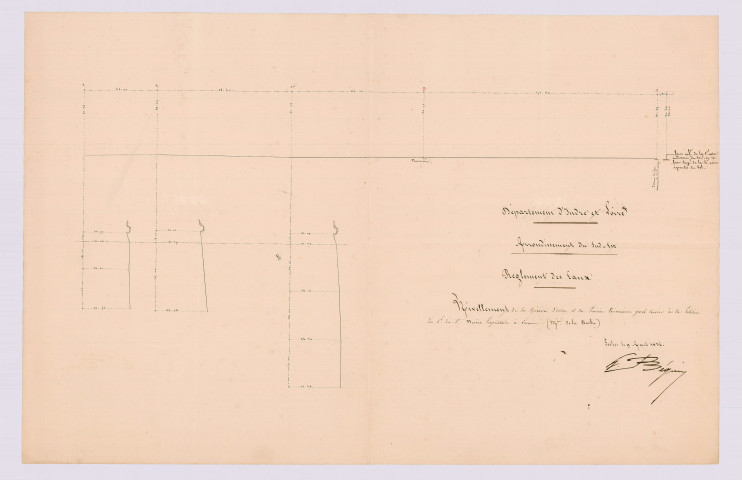 Projet de règlement des eaux : plans (9 août 1836)