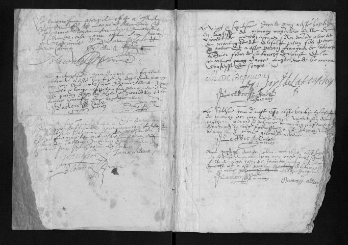 Collection communale. Baptêmes, 1639-1691 ; mariages, 1643-1692 ; sépultures, 1639-1692
