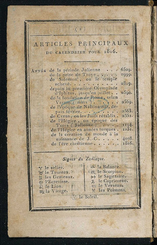 Annuaire du département de l'Indre-et-Loire - 1816.