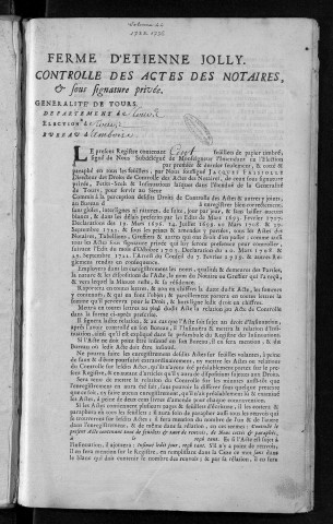 1735 (1er octobre) - 1736 (25 janvier)