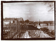 Paris. Construction de la gare d'Orsay (1898-1900) : Vue du chantier.