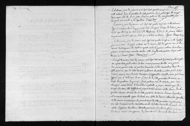 Baptêmes, mariages, sépultures, 1781