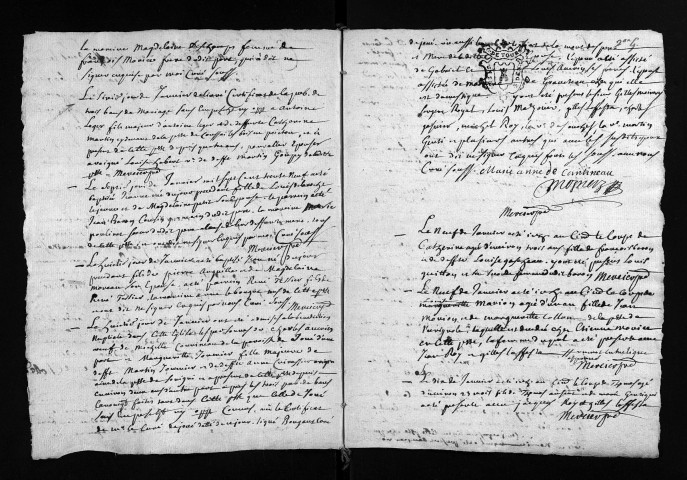 Collection du greffe. Baptêmes, mariages, sépultures, 1739