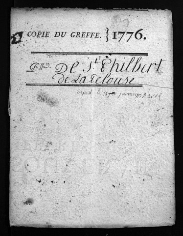 Collection du greffe. Baptêmes, mariages, sépultures, 1776