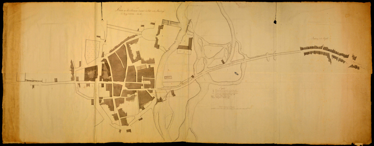 Plan et nivellement de toute la ville et faubourg d'Azay-le-Rideau.