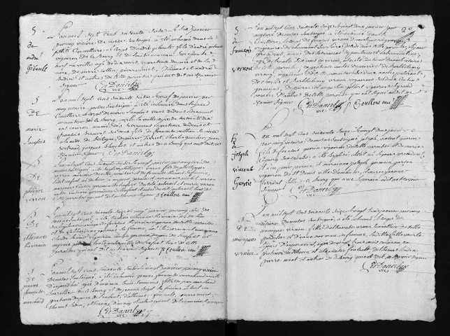 Collection du greffe. Baptêmes, mariages, sépultures, 1776-1777