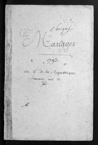 Mariages, 1793-an II