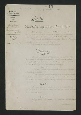 Arrêté préfectoral relatif au curage et à lélargissement du canal de fuite (27 octobre 1853)