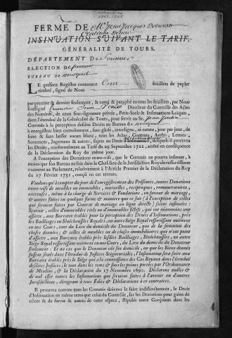 1763 (1er juillet)-1765 (30 avril)