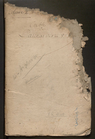 Table alphabétique des assujettis à la patente – an VIII-an IX