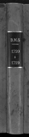 Collection communale. Baptêmes, mariages, sépultures, 1720-1729