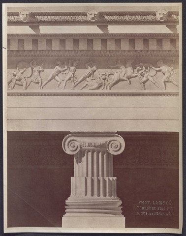 Terracine. Temple d'Anxur : photographie d'un dessin de Benjamin Chaussemiche.