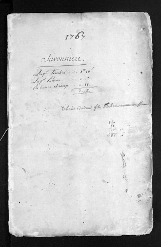 Collection du greffe. Baptêmes, mariages, sépultures, 1767