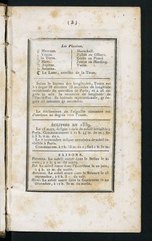 Annuaire du département de l'Indre-et-Loire - 1839.
