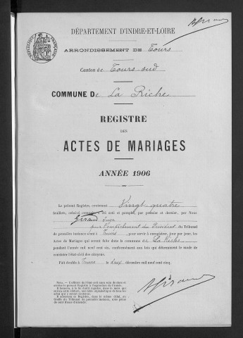 Mariages, 1906-1910