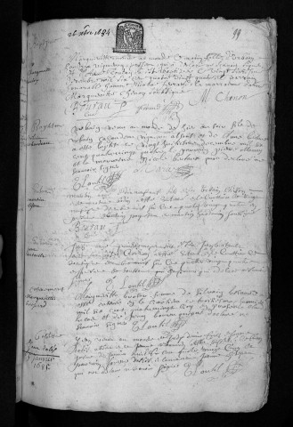 Collection communale. Baptêmes, mariages, sépultures, 1685-25 novembre 1688