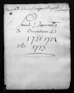 Collection du greffe. Baptêmes, mariages, sépultures, 1721-1723