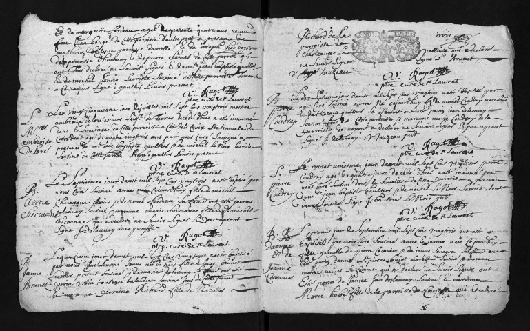 Collection du greffe. Baptêmes, mariages, sépultures, 1723