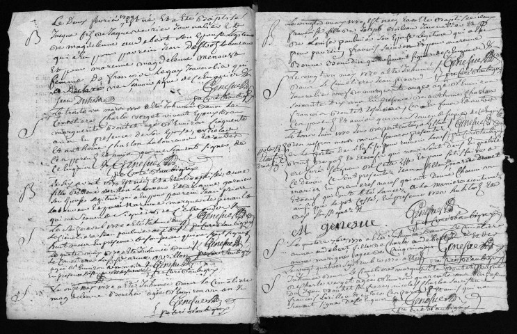 Collection du greffe. Baptêmes, mariages, sépultures, 1770