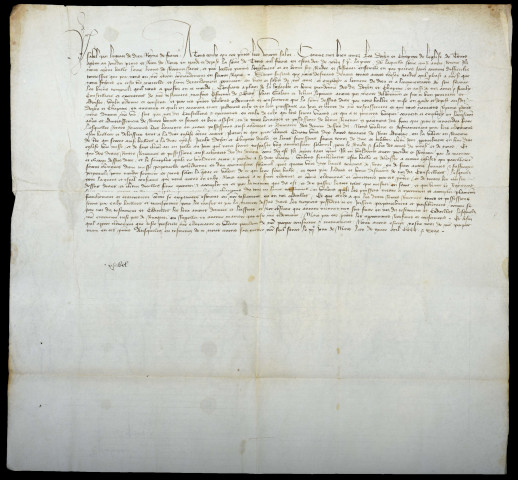 1J1538 - Charte de fondation de messe en la cathédrale de Tours par Isabeau de Bavière (1417)