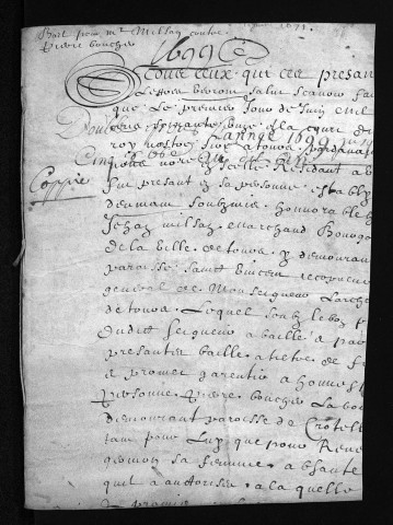 Collection du greffe. Baptêmes, mariages, sépultures, 1699
