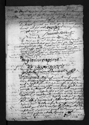 Collection du greffe. Baptêmes, mariages, sépultures, 1749