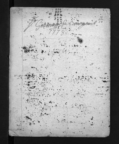 Collection du greffe. Baptêmes, mariages, sépultures, 1778-1779