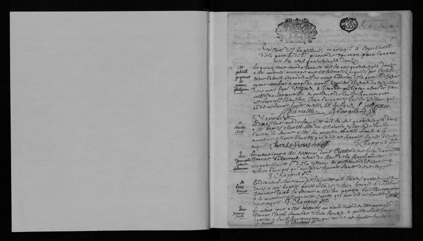 Collection communale. Baptêmes, mariages, sépultures, 1692-1706