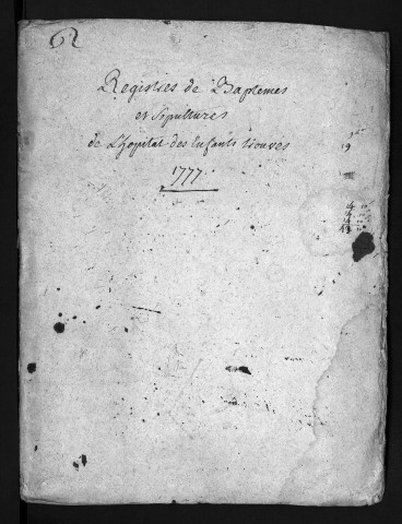 Baptêmes, sépultures, 1777