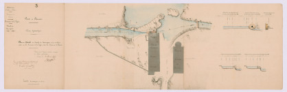 Plan et détails du moulin de Beauregard et de ses abords (1er mars 1855)