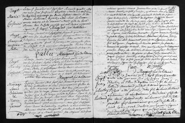 Baptêmes, mariages, sépultures, 1764