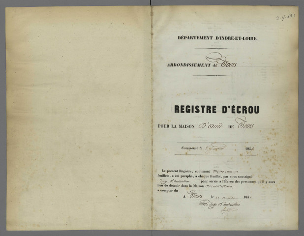 3 janvier 1858-19 septembre 1860