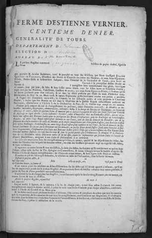 Centième denier et insinuations suivant le tarif (10 janvier 1741-20 novembre 1743)
