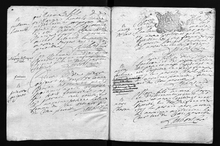 Collection communale. Baptêmes, mariages, sépultures, 1703 et 1707-1709