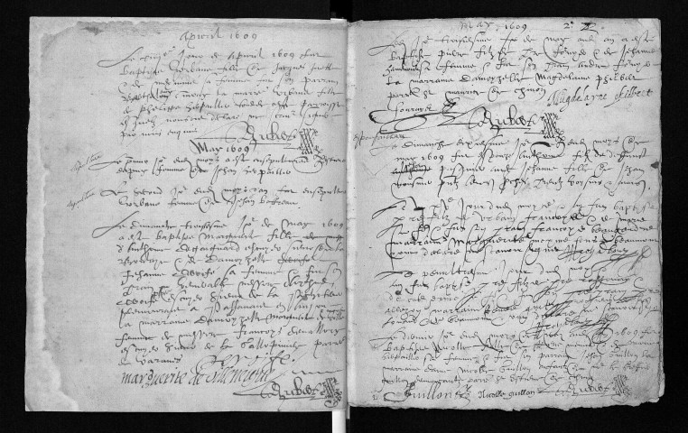 Collection communale. Baptêmes, mariages, 1609-1642 - Baptêmes, mariages, sépultures, 1643-1674