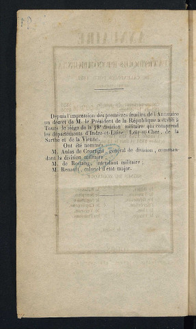 Annuaire statistique et commercial du département de l'Indre-et-Loire - 1852.