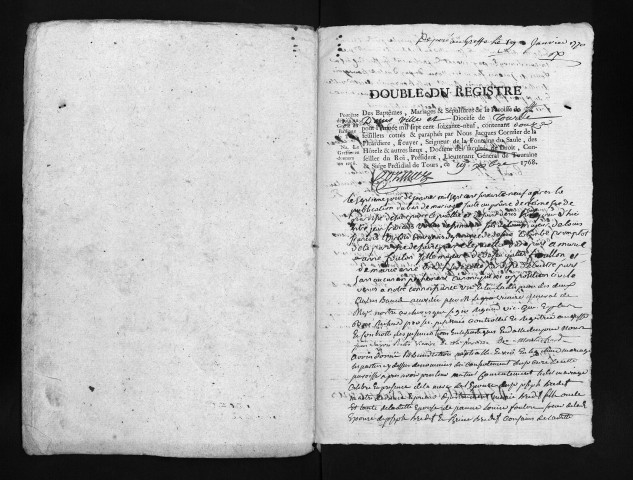 Baptêmes, mariages, sépultures, 1769