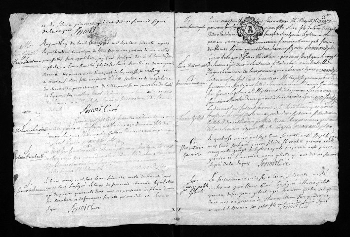 Collection du greffe. Baptêmes, mariages, sépultures, 1760