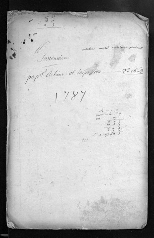 Collection du greffe. Baptêmes, mariages, sépultures, 1787