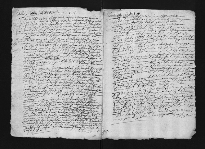 Collection du greffe. Baptêmes, mariages, sépultures, 1678 - La période avril 1676-1677 est lacunaire dans cette collection