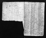 Collection communale. Table chronologique des baptêmes, 1644-1648